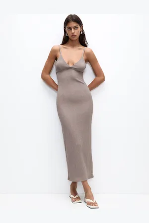 Pull&Bear Vestido Midi Tirantes Bámbula