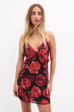 Pull&Bear Vestido Corto Olanes