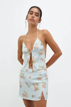 Pull&Bear Top Halter Estampado Floral