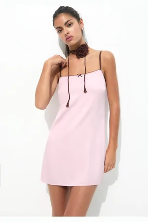 Pull&Bear Vestido Corto Lencero