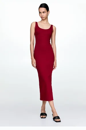 Pull&Bear Vestido Midi Mezclilla