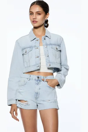 Pull&Bear Chamarra De Mezclilla Cropped