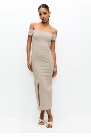 Pull&Bear Vestido Midi Hombros Descubiertos