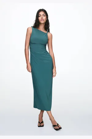 Pull&Bear Vestido Midi Asimétrico Con Frunces
