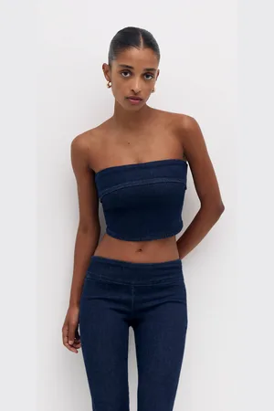 Pull&Bear Top Bandeau Mezclilla