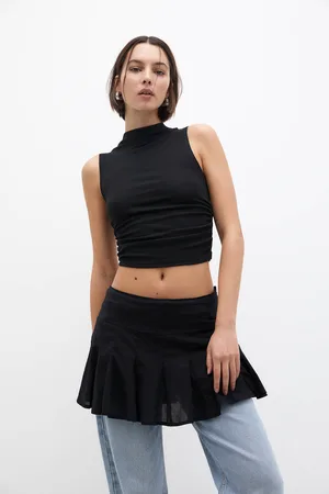 Pull&Bear Top Frunces Cuello Perkins