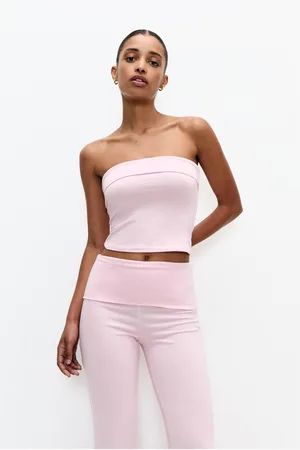 Pull&Bear Top Escote Bandeau Volteado