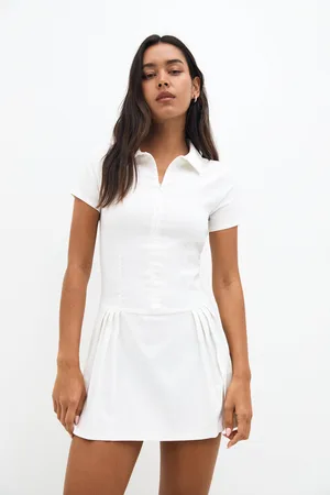 Pull&Bear Vestido Corto Pliegues