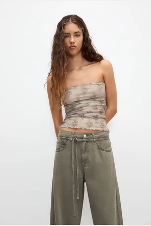 Pull&Bear Top Bandeau Estampado Floral