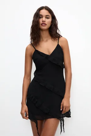 Pull&Bear Vestido Corto Olanes