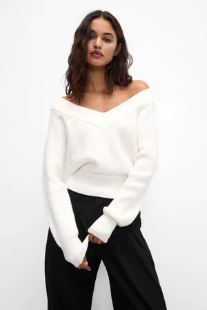 Pull&Bear Suéter Bardot Cropped