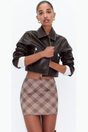 Pull&Bear Minifalda Tul Cuadros