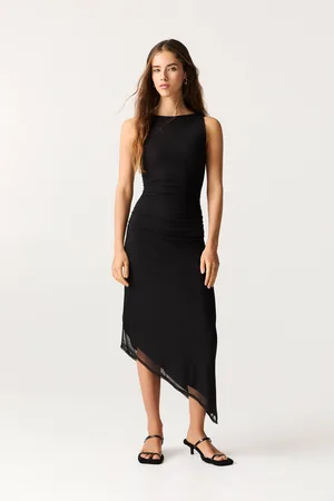 Pull&Bear Vestido Midi Asimétrico Tul