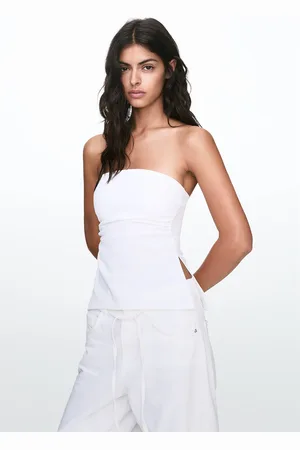 Pull&Bear Top Bandeau Fruncido