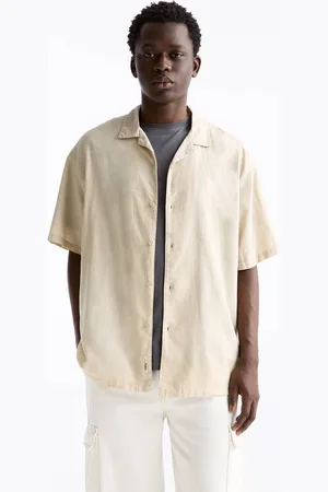 Pull&Bear Camisa Básica Manga Corta Con Lino