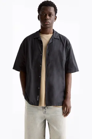 Pull&Bear Camisa Básica Manga Corta Con Lino
