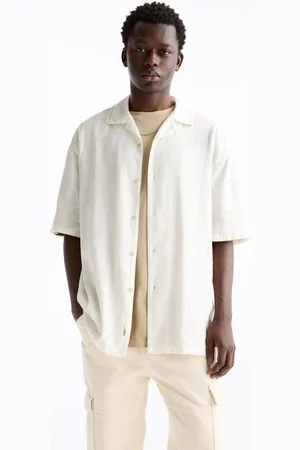 Pull&Bear Camisa Básica Manga Corta Con Lino