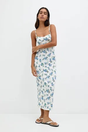 Pull&Bear Vestido Midi Flores