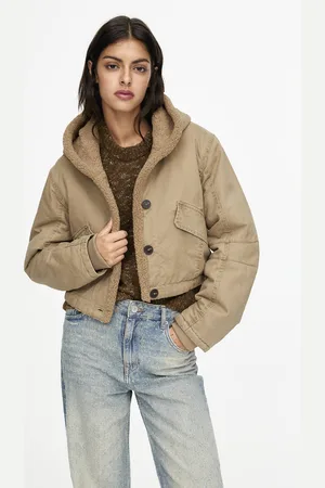 Pull&Bear Chamarra Cropped Interior Borreguillo