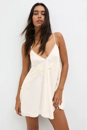 Pull&Bear Vestido Corto Lencero
