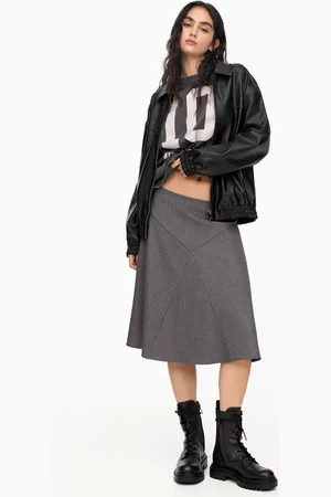 Pull&Bear Falda Midi Raya Diplomática