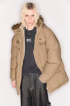 Pull&Bear Abrigo Capucha Efecto Pelo