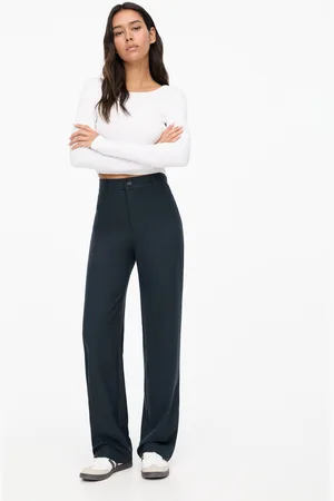 Pull&Bear Pantalón De Vestir Recto Tiro Alto
