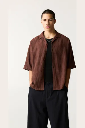 Pull&Bear Camisa Manga Corta Efecto Arrugado