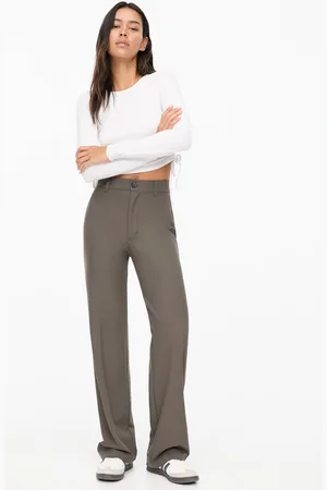 Pull&Bear Pantalón De Vestir Recto Tiro Alto
