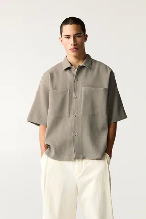 Pull&Bear Camisa Plisada Manga Corta