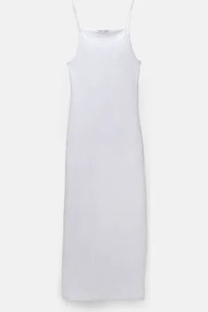 Pull&Bear Vestido Midi Escote Recto