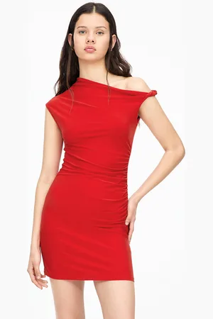 Pull&Bear Vestido Corto Asimétrico Nudo