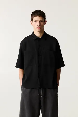 Pull&Bear Camisa Manga Corta Tejido Plisado
