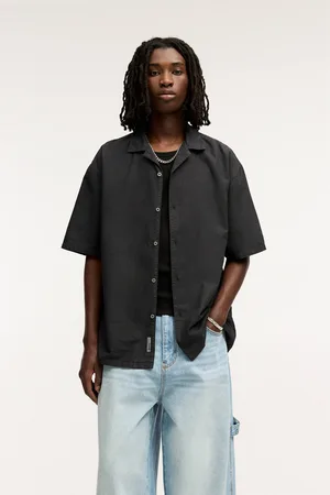 Pull&Bear Camisa Básica Manga Corta Con Lino