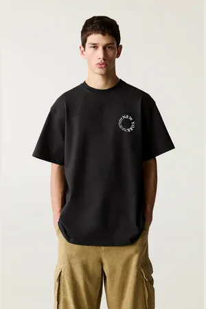Pull&Bear Playera Negra Gráfico New York