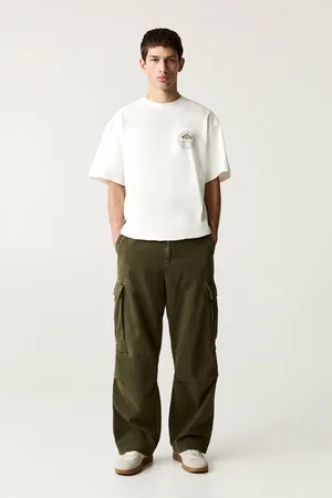 Pull&Bear Pantalón Cargo Baggy Lavado