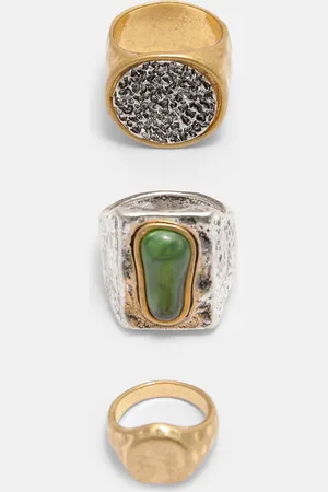 Pull&Bear Pack 3 Anillos Textura