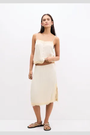 Pull&Bear Falda Lencera Detalle Encaje