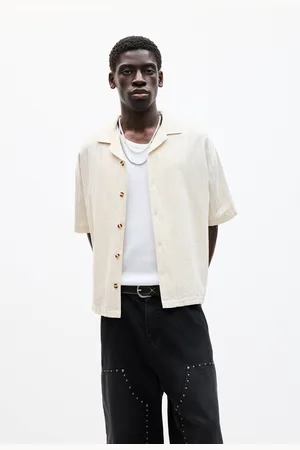Pull&Bear Camisa Manga Corta Con Lino