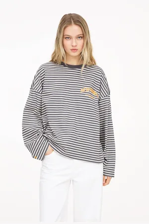 Pull&Bear Playera Manga Larga