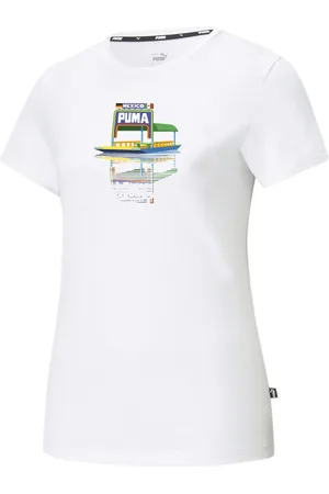 PUMA Playera Mujer TRAJINERA en Talla XXS en Blanco |