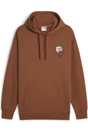 PUMA Sudadera estampada con capucha para hombre DOWNTOWN en Talla Chico en Marrón |
