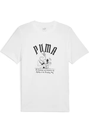 PUMA Playera Hombre GRAPHICS Super en Talla Chico en Blanco