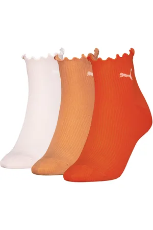 PUMA Pack 3 pares de calcetines para mujer en Talla 5-7.5 en Naranja
