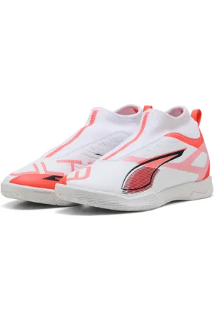 PUMA Tacos de Fútbol adolescenes ULTRA 5 MATCH+ Mid Laceless en Talla 22 en Blanco |