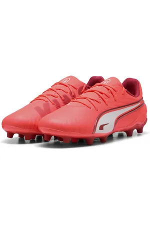 PUMA Tacos de Fútbol KING MATCH FG/AG Jóvenes en Talla 22 en Rojo |