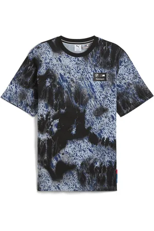 PUMA Camiseta con estampado integral BMW M Motorsport Color Splash Hombre en Talla Chico en Negro |