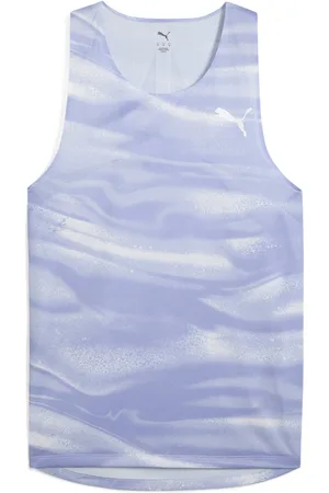 PUMA Camiseta sin mangas con gráficos para hombre RACEDAY ULTRASPUN en Talla Chico en Azul |