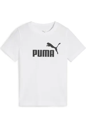 PUMA Playera para niños pequeños Essentials con logotipo n.º 1 en Talla 4-5Y en Blanco |