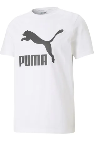 PUMA Playera Classics Logo para Hombre en Talla Chico en Blanco